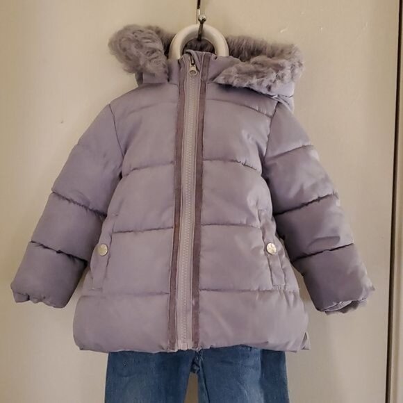 Jessica Simpson Puffer Winter Coat Jacket MAUVE Quilted INFANT Girl 12 Months - Picture 16 of 16